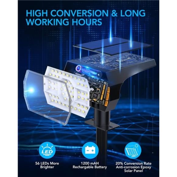 Solar Spot Lights Outdoor Waterproof, 3 Lighting Modes Solar Landscape Lights - Picture 2 of 7